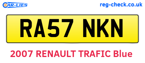 RA57NKN are the vehicle registration plates.