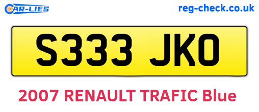 S333JKO are the vehicle registration plates.