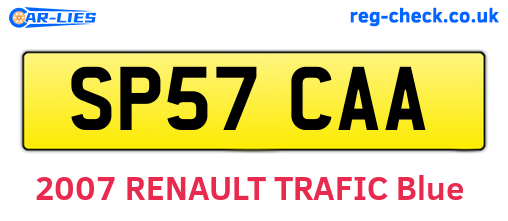 SP57CAA are the vehicle registration plates.