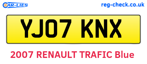 YJ07KNX are the vehicle registration plates.