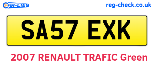 SA57EXK are the vehicle registration plates.