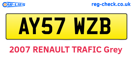 AY57WZB are the vehicle registration plates.