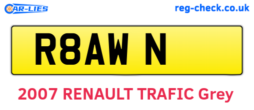 R8AWN are the vehicle registration plates.
