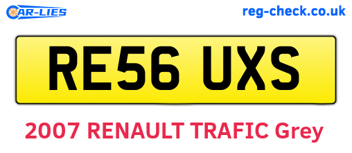 RE56UXS are the vehicle registration plates.