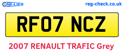 RF07NCZ are the vehicle registration plates.