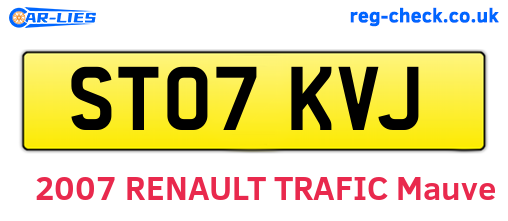 ST07KVJ are the vehicle registration plates.