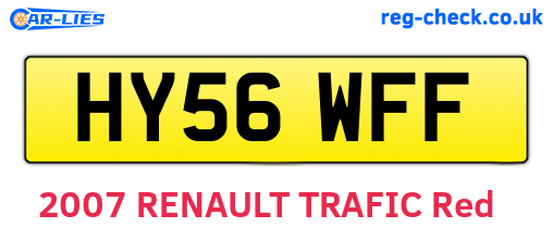 HY56WFF are the vehicle registration plates.