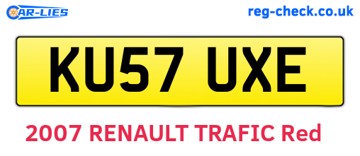KU57UXE are the vehicle registration plates.