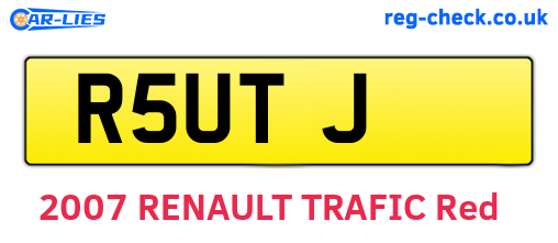 R5UTJ are the vehicle registration plates.