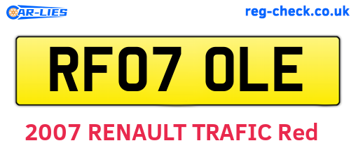 RF07OLE are the vehicle registration plates.