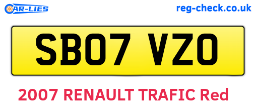 SB07VZO are the vehicle registration plates.