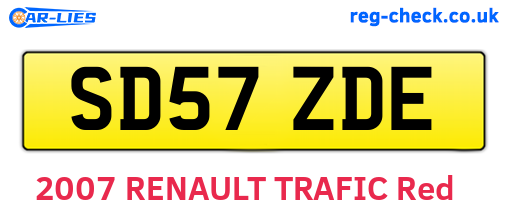 SD57ZDE are the vehicle registration plates.