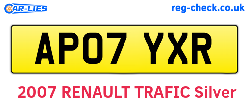 AP07YXR are the vehicle registration plates.