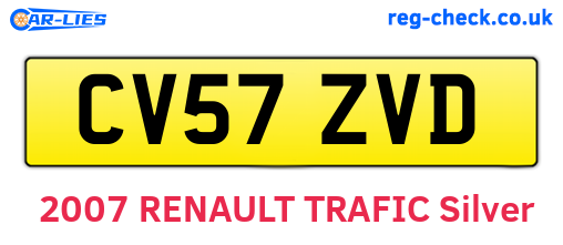 CV57ZVD are the vehicle registration plates.