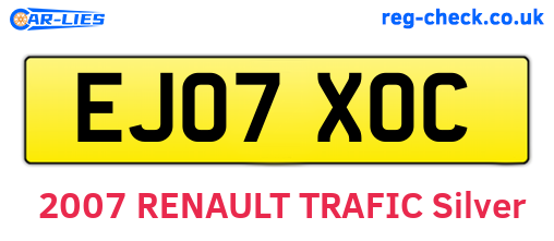 EJ07XOC are the vehicle registration plates.