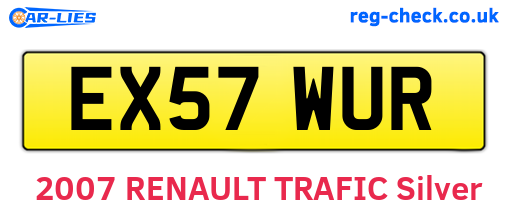 EX57WUR are the vehicle registration plates.