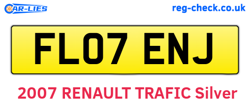 FL07ENJ are the vehicle registration plates.