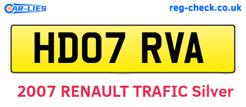 HD07RVA are the vehicle registration plates.