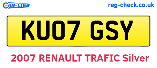 KU07GSY are the vehicle registration plates.