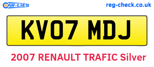 KV07MDJ are the vehicle registration plates.