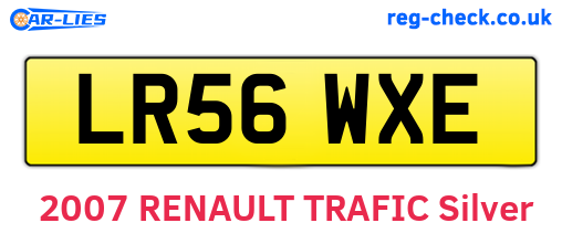 LR56WXE are the vehicle registration plates.