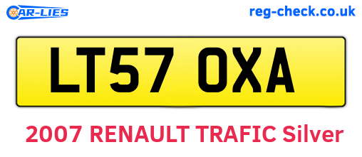 LT57OXA are the vehicle registration plates.