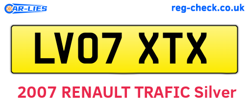 LV07XTX are the vehicle registration plates.