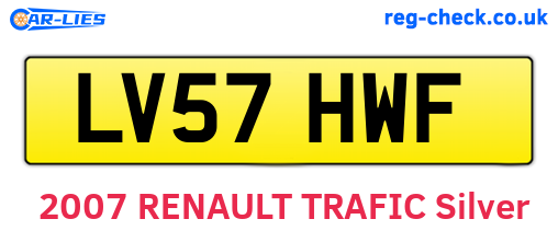 LV57HWF are the vehicle registration plates.