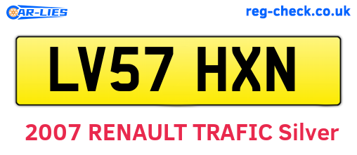 LV57HXN are the vehicle registration plates.