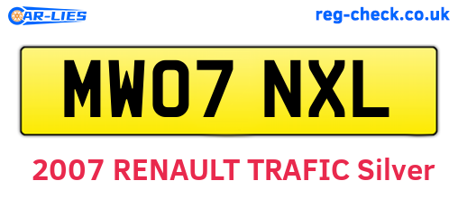 MW07NXL are the vehicle registration plates.