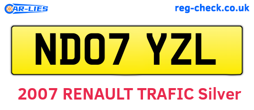 ND07YZL are the vehicle registration plates.