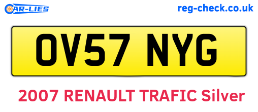 OV57NYG are the vehicle registration plates.