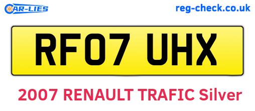 RF07UHX are the vehicle registration plates.