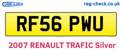 RF56PWU are the vehicle registration plates.