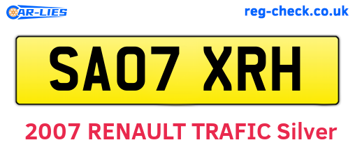 SA07XRH are the vehicle registration plates.
