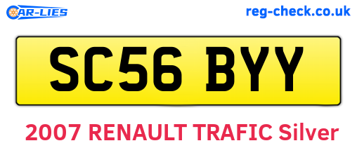 SC56BYY are the vehicle registration plates.