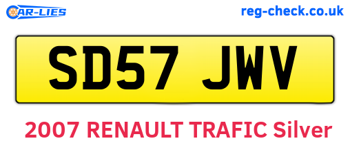 SD57JWV are the vehicle registration plates.