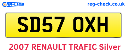 SD57OXH are the vehicle registration plates.
