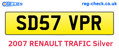 SD57VPR are the vehicle registration plates.