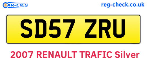 SD57ZRU are the vehicle registration plates.