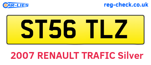ST56TLZ are the vehicle registration plates.
