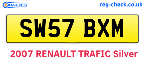 SW57BXM are the vehicle registration plates.