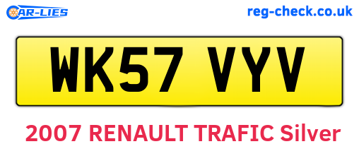 WK57VYV are the vehicle registration plates.