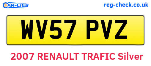 WV57PVZ are the vehicle registration plates.