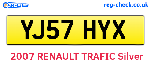 YJ57HYX are the vehicle registration plates.