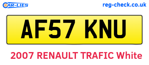 AF57KNU are the vehicle registration plates.