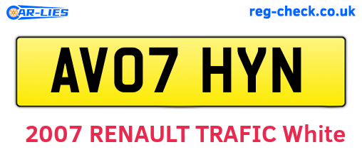 AV07HYN are the vehicle registration plates.