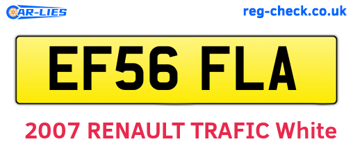 EF56FLA are the vehicle registration plates.