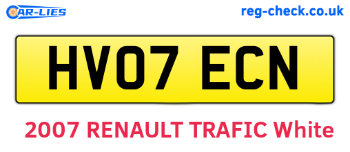 HV07ECN are the vehicle registration plates.