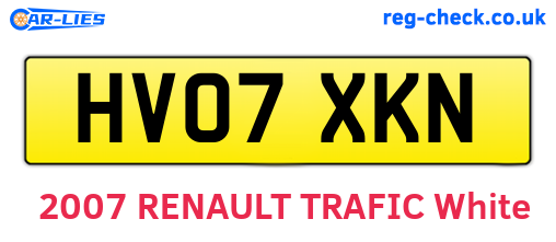 HV07XKN are the vehicle registration plates.